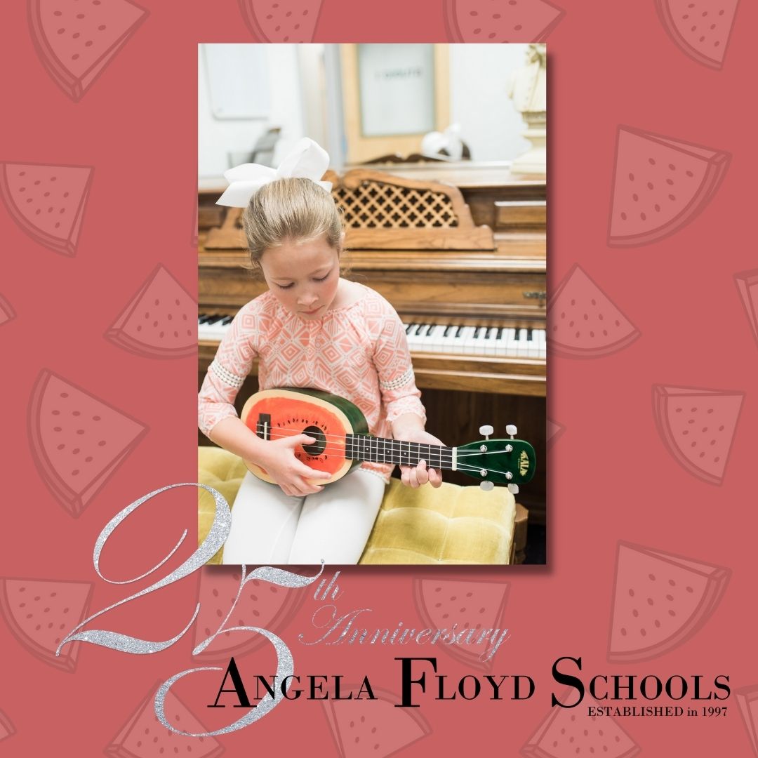 girl playing watermelon instrument